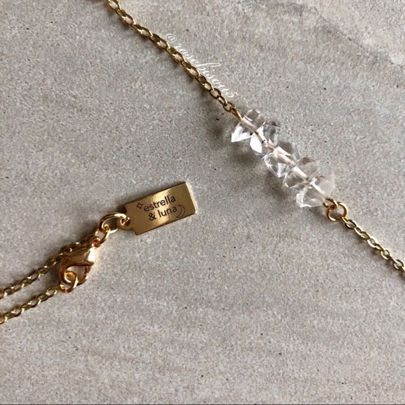 {✨E+L🌙} Herkimer Diamond
14K Gold Lariat Necklace - Picture 5 of 7